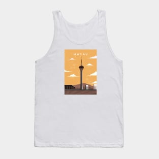 Macau. Retro travel poster Tank Top